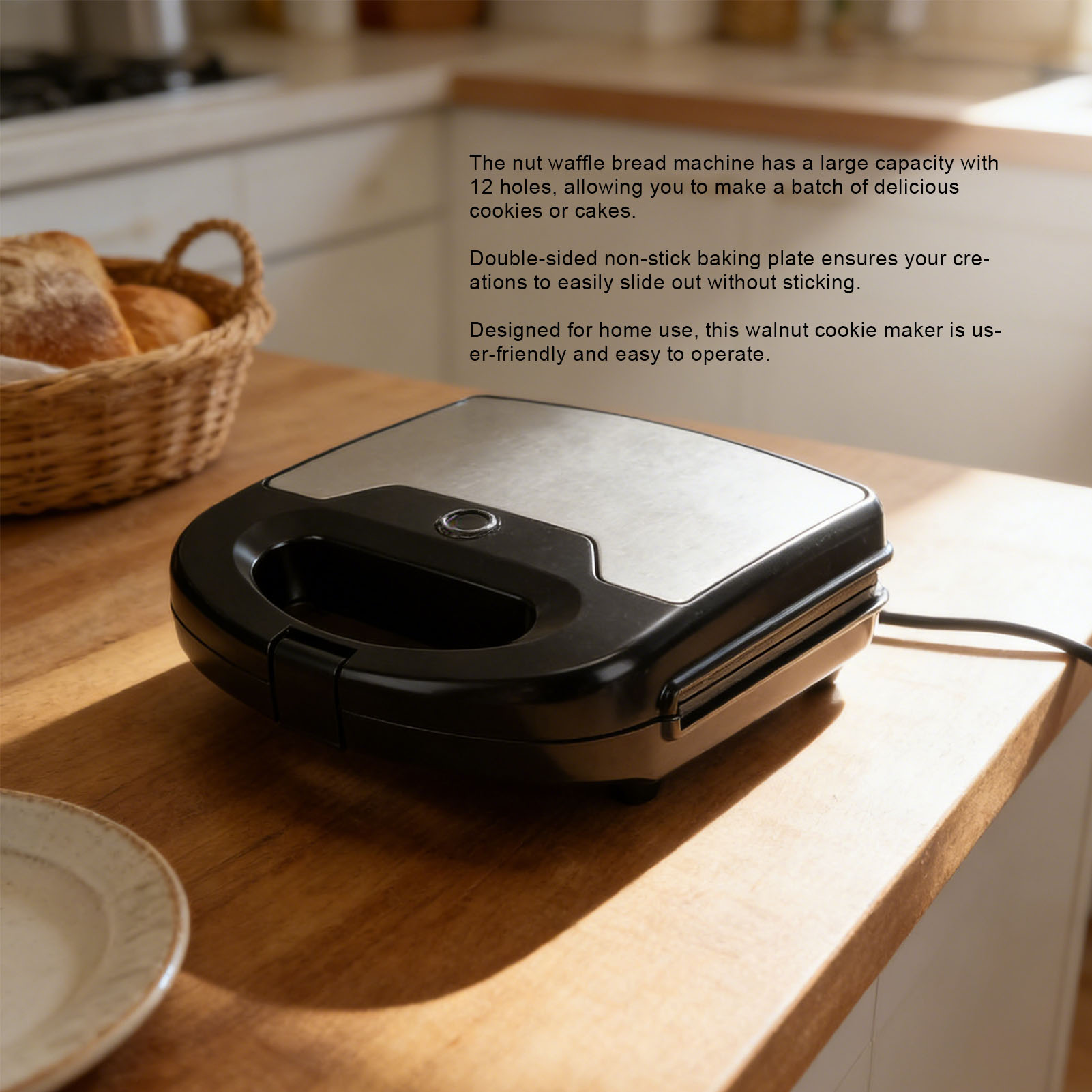 Mini Waffle Maker Machine - Máquina Elétrica Multifuncional 12 em 1