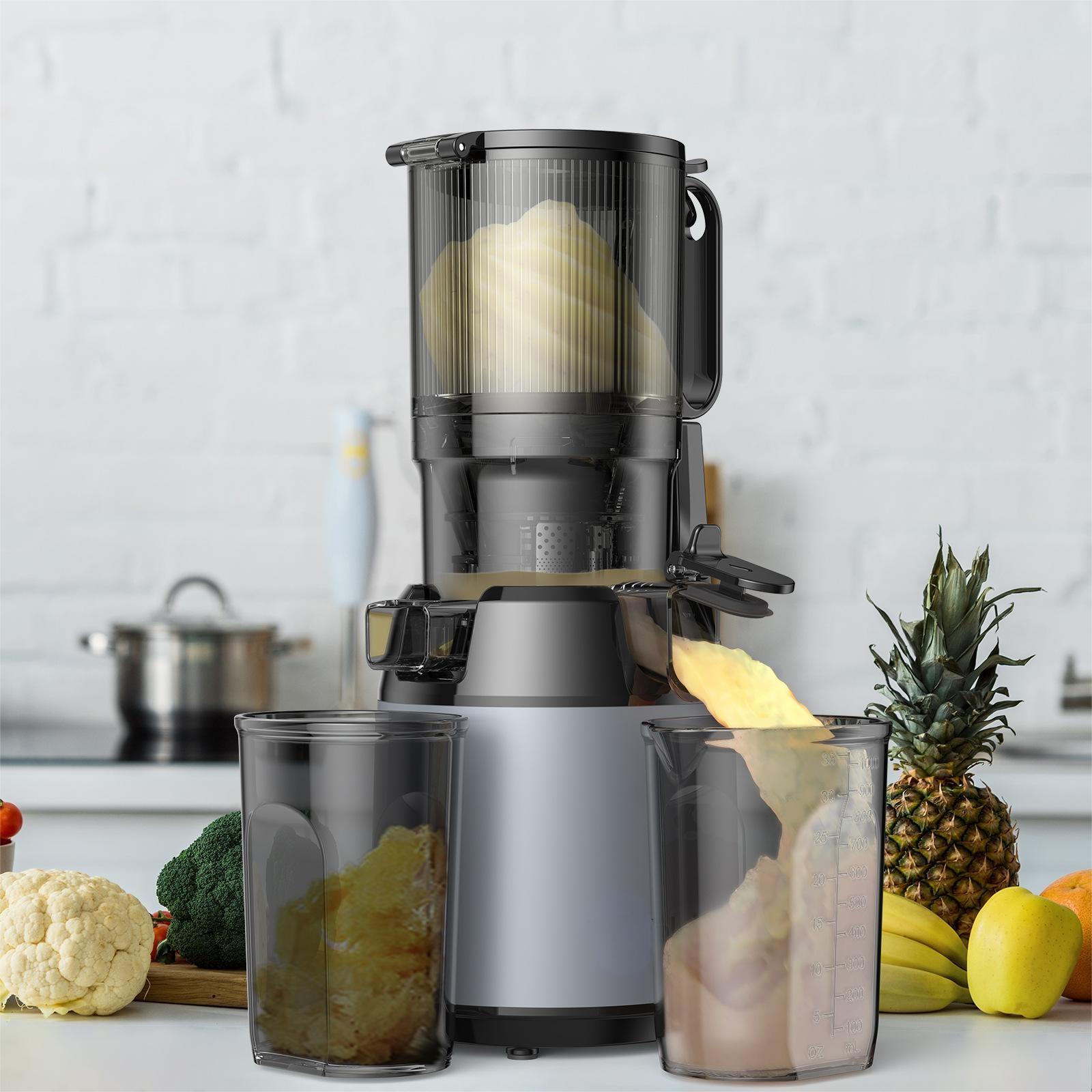 Electric Slow Juicer Cold Press - Espremedor Elétrico Comercial Portátil de Frutas