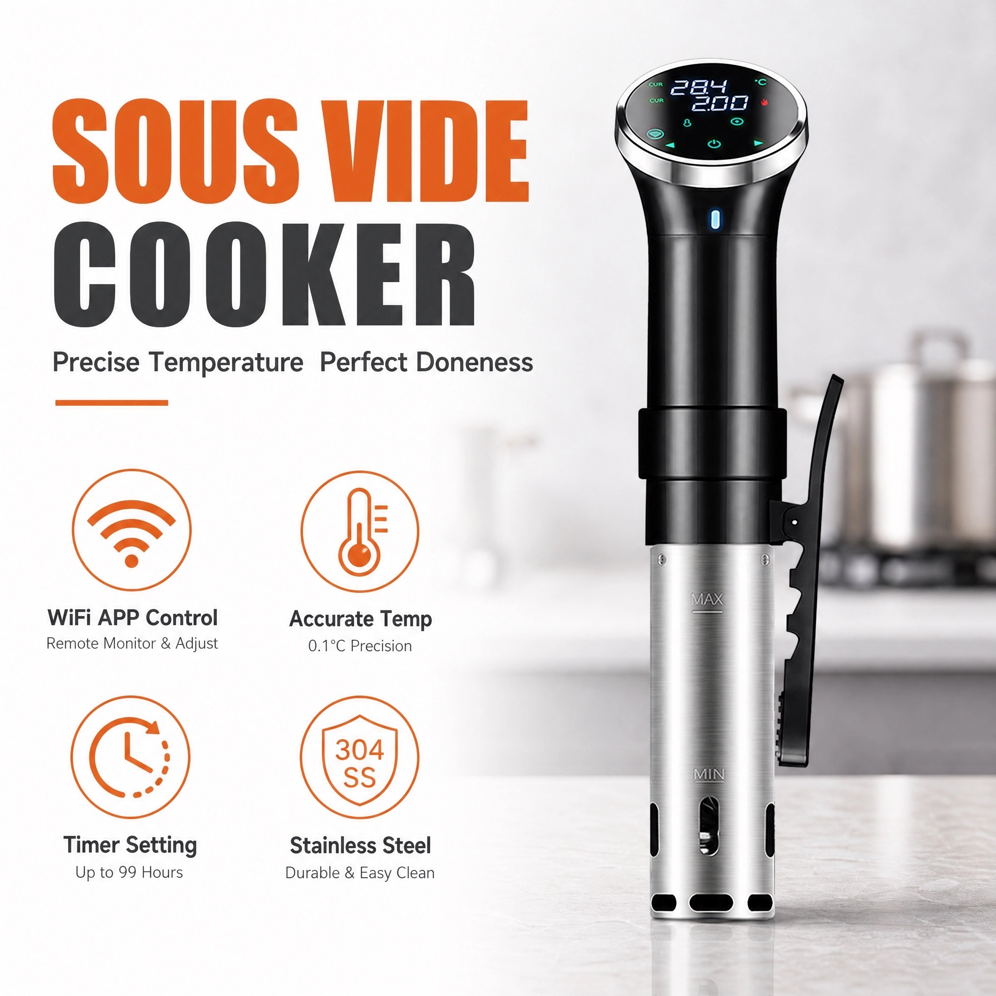 Panela de Cozimento Sous Vide  - Digital Sous Vide Precision Cooker avaliação e preço