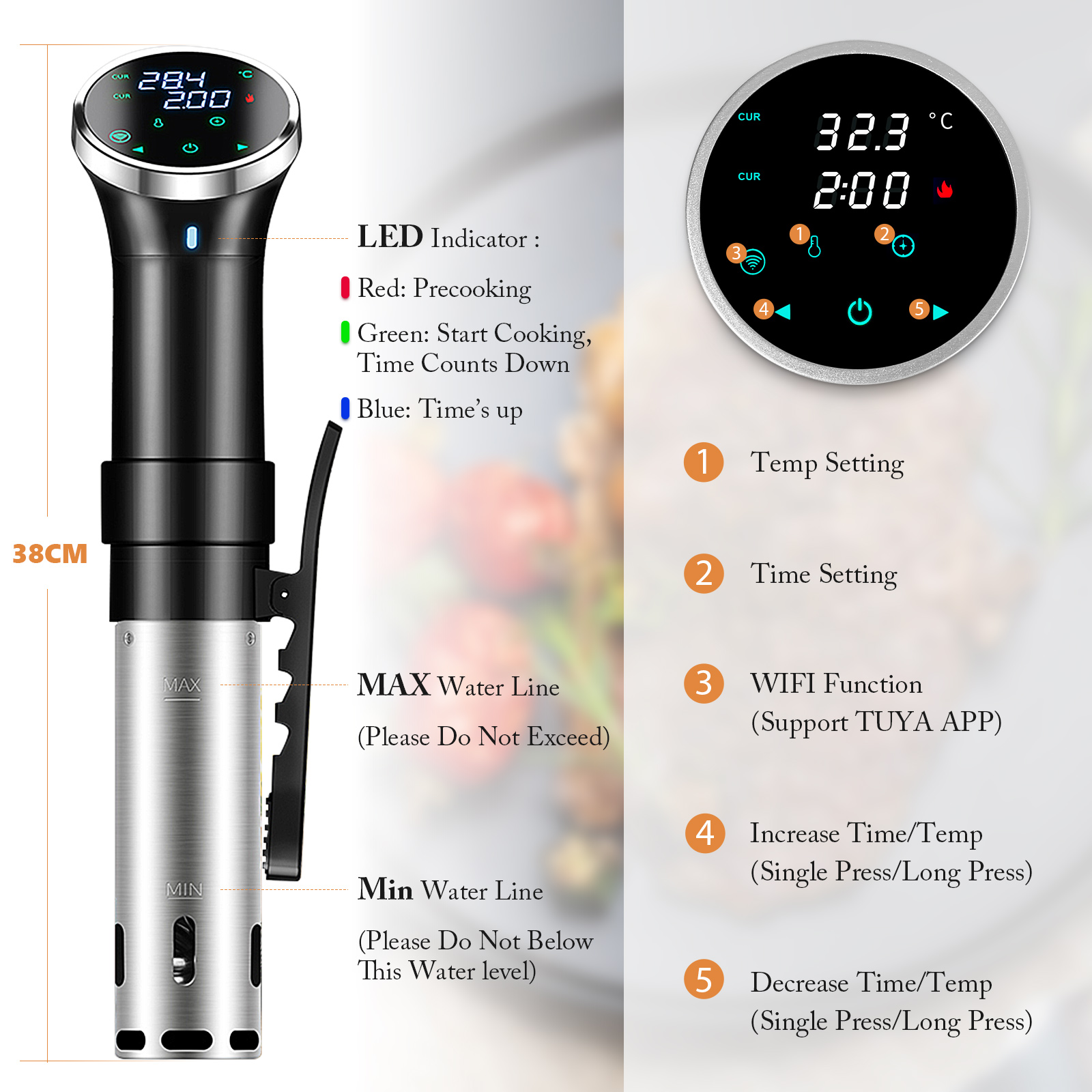 Panela de Cozimento Sous Vide  - Digital Sous Vide Precision Cooker avaliação e preço